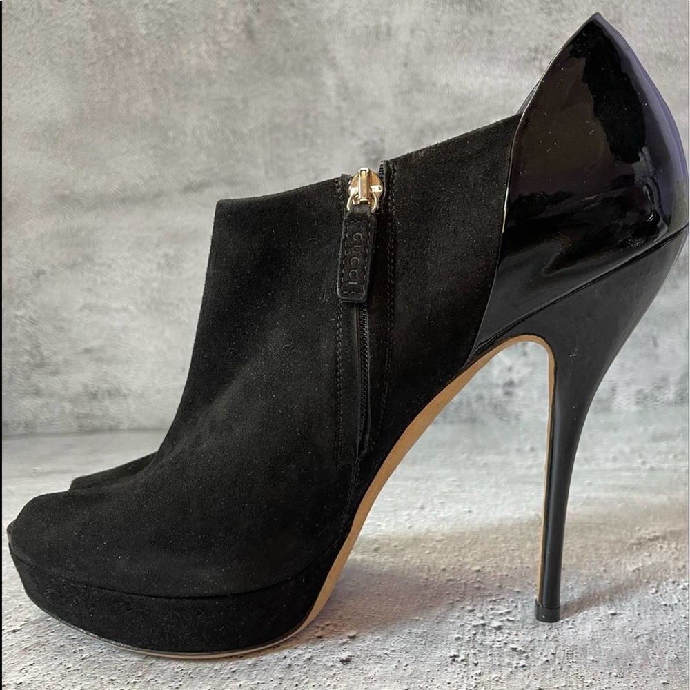 Gucci Sofia High Heel Open-Toe Platform Ankle Boo… - image 3